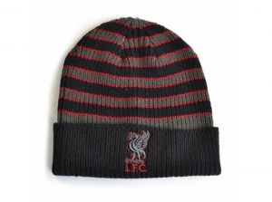 Liverpool Mass Cuff Turn Up Hat Charcoal Red