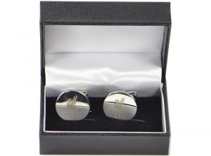 Liverpool Round Stainless Steel Cufflinks