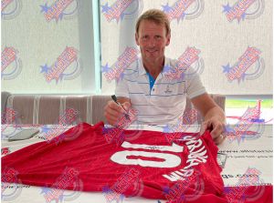 Liverpool Solskjaer and Sheringham Signed Framed Football Shirts
