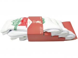 Liverpool FC Three Pack Sports Socks White Red 8 to 11 UK