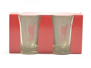 Liverpool Two Pack Word Mark Shot Glasses