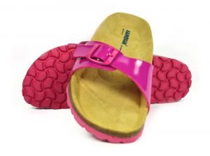 Sanosan Malaga Lacquered Fuchsia Womens Designer Mule Sandals