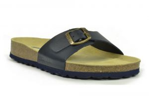 Sanosan Malaga Leather Navy Womens Designer Mule Sandals