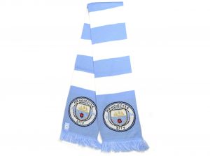 Man City Bar Scarf Sky Blue White