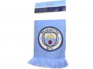 Man City Bar Scarf Sky Blue White