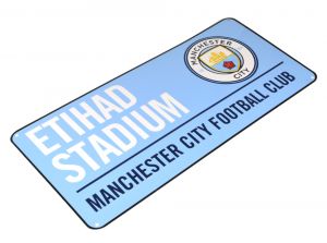 Man City Colour Metal Street Sign New Crest