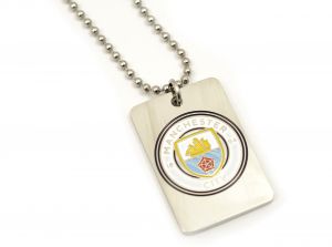 Man City Enamel Crest Dog Tag and Chain