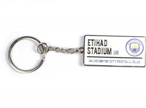Man City Enamel Street Sign Keyring