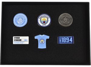 Man City FC 6 Piece Boxed Executive Badge Set
