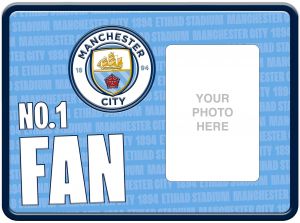 Man City FC Embossed Metal No 1 Photo Frame Sign