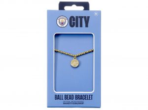 Man City Football Club Gold Tone Ballbead Bracelet