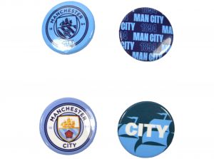 Man City Four Pack Button Badges