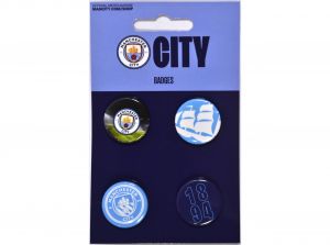 Man City Four Pack Stadium Button Badges