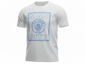 Man City Logo T Shirt White Adults
