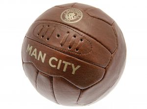 Man City Retro Faux Leather Heritage Ball Size 5