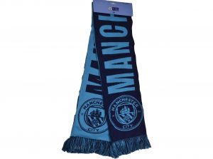 Man City Reverse Wordmark Jaquard Knit Scarf