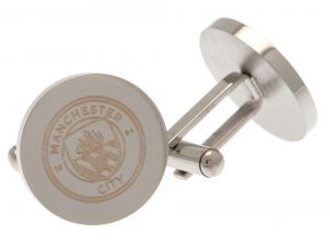 Man City Round Stainless Steel Cufflinks