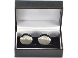 Man City Round Stainless Steel Cufflinks