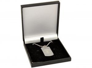 Man City Stainless Steel Engraved Crest Dog Tag and Chain