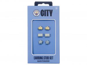 Man City Stud Earring Set