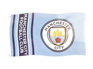 Man City Wordmark Stripes Flag 5 x 3