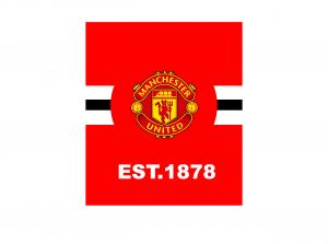 Man Utd Core Stripe Sherpa Plush Blanket