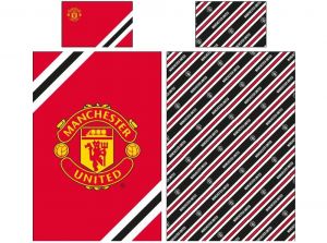 Man UTD Core Stripe Single Duvet and Pillow Case Set