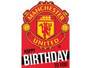 Man UTD Cut Out Birthday Card