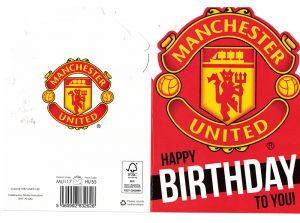 Man UTD Cut Out Birthday Card