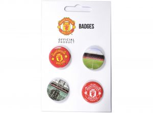 Man UTD Four Pack Button Badges