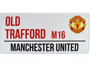 Man Utd Metal White Street Sign