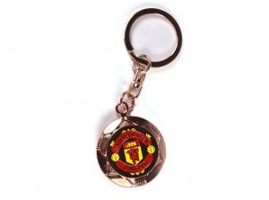 Man UTD Rose Gold Football Keyring