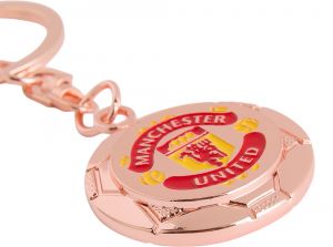 Man UTD Rose Gold Football Keyring