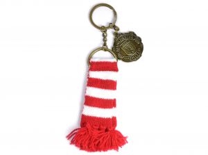 Man UTD Scarf Charm Keyring Red