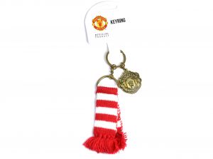 Man UTD Scarf Charm Keyring Red