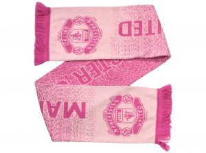 Man Utd Speckled Pink Jacquard Knit Scarf