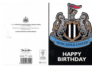 Newcastle United Cut Out Birthday Card