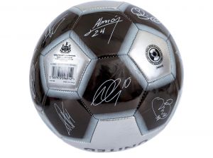 Newcastle United Metalic Silver Black Signature Ball Size 5