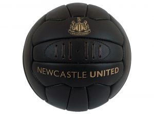 Newcastle United Retro Heritage Leather Ball Gold Crest Size 5