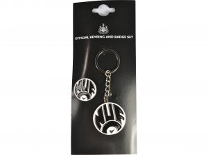 Newcastle United Retro NUF Keyring and Badge Set