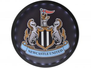 Newcastle United Round Metal Sign With LEDS
