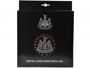 Newcastle United Round Metal Sign With LEDS