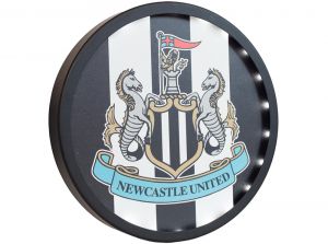 Newcastle United Round Metal Sign With LEDS Stripes