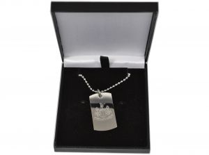 Newcastle United Stainless Steel Engraved Crest Dog Tag and Chain