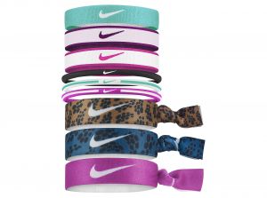 Nike Mixed Hairbands 9 PK Washed Teal Sangria Active Pink B Grade