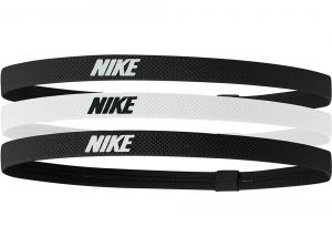 Nike Mixed Width Hairbands 3 Pack Black White Black