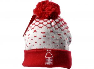 Nottingham Forest Basic Fade Knitted Turn Up Bobble Hat Red White