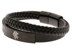 Rangers Black Leather Bracelet