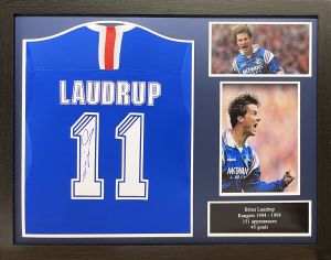 Rangers Brian Laudrup Signed Framed Football Shirt