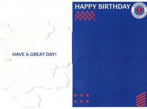 Rangers Cut Out Birthday Card